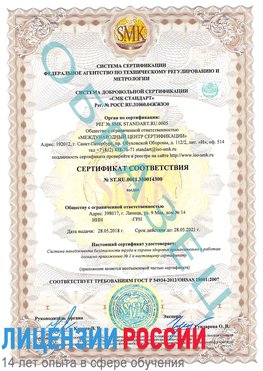 Образец сертификата соответствия Челябинск Сертификат OHSAS 18001